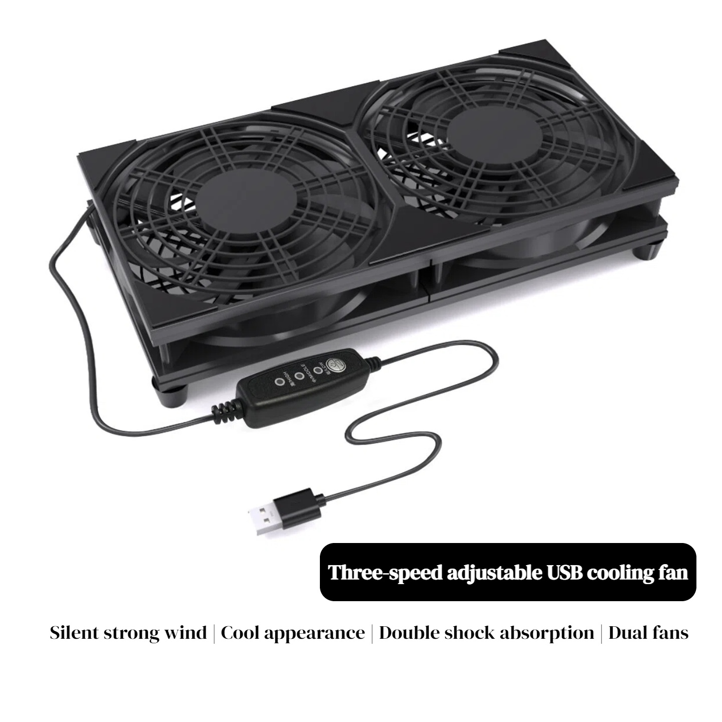 Gaming Console In - พัดลมระบายความร้อนแบบ USB คู่ พร้อมระบบควบคุมความเร็ว 3 ระดับ
